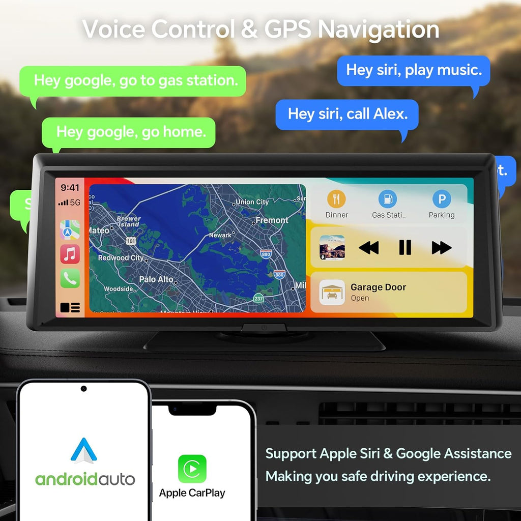 8.1" Portable Wireless Carplay Car Stereo, Apple Carplay & Android Auto