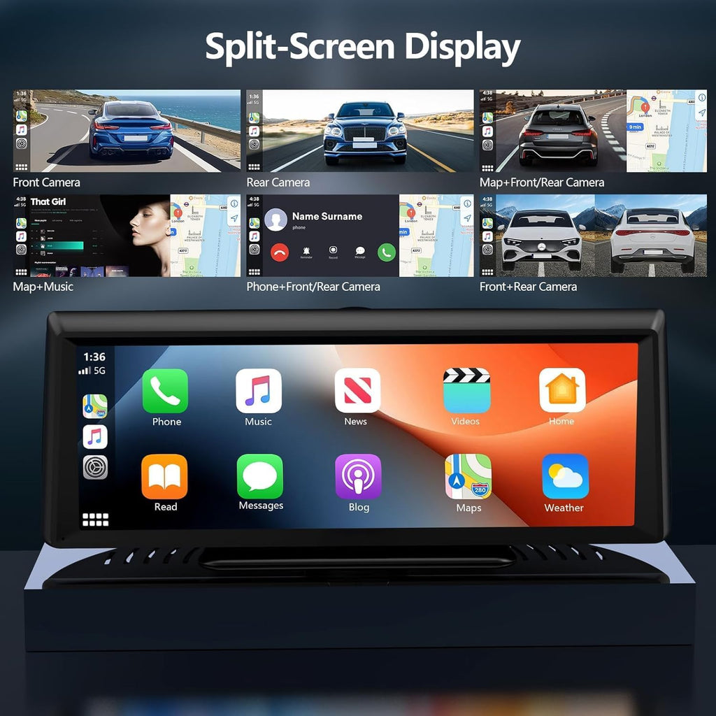 8.1" Portable Wireless Carplay Car Stereo, Apple Carplay & Android Auto