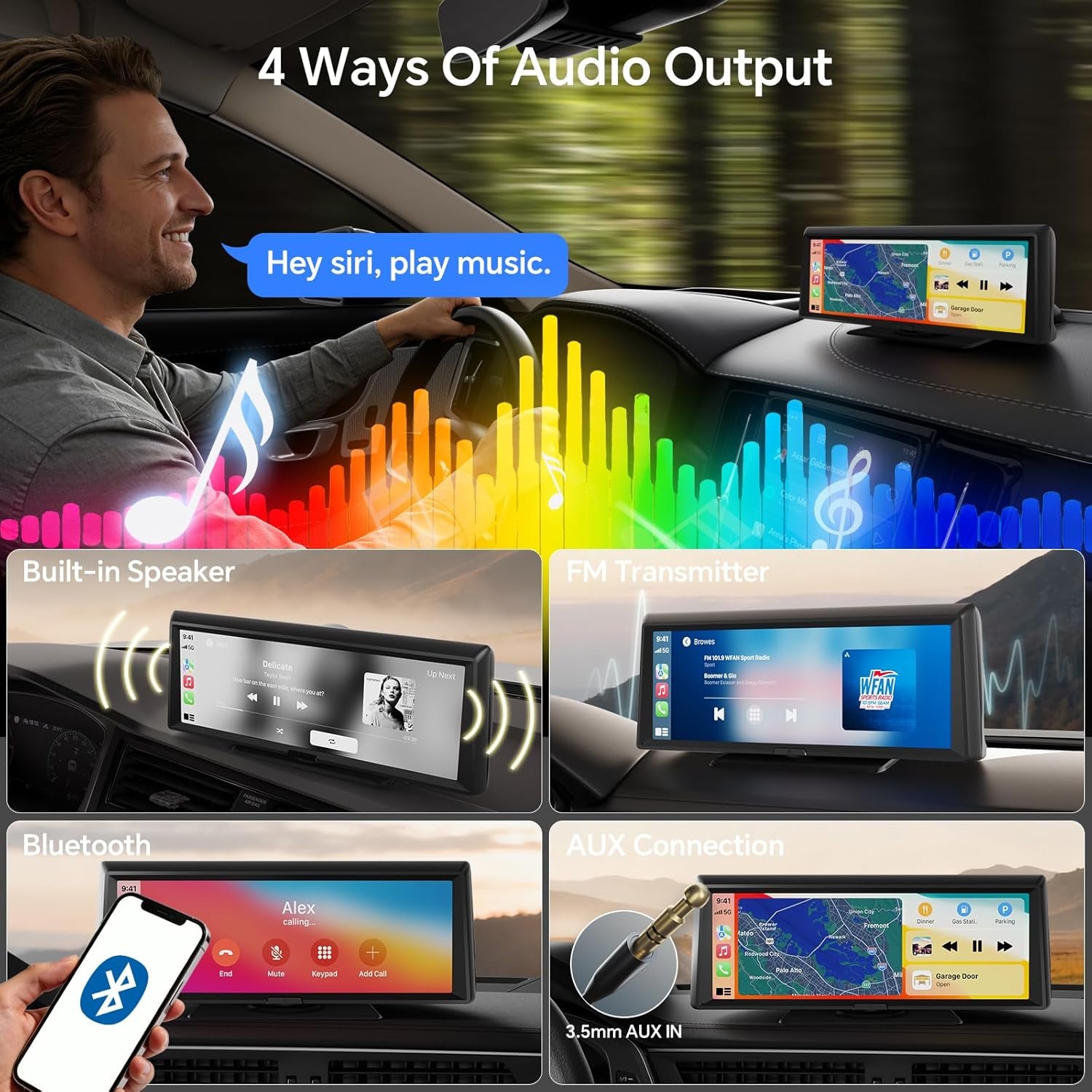 8.1" Portable Wireless Carplay Car Stereo, Apple Carplay & Android Auto