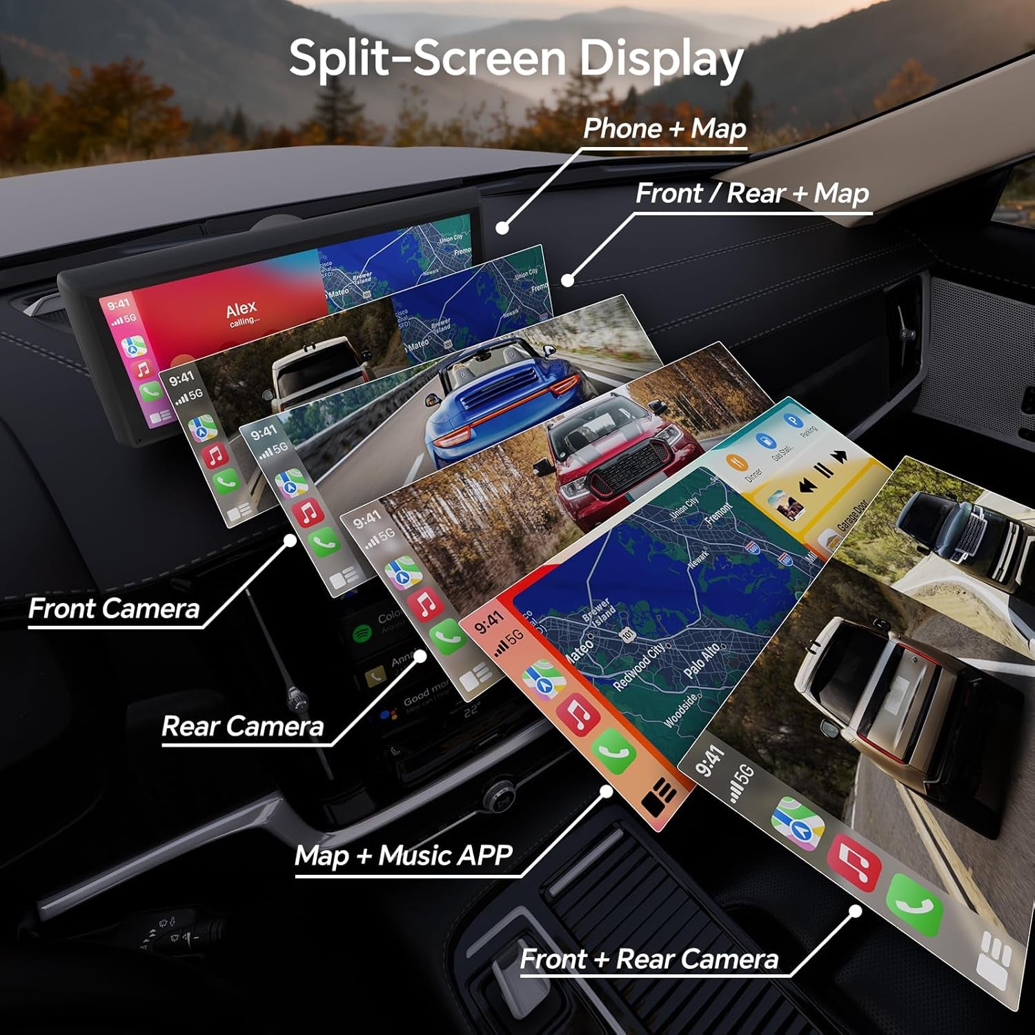 8.1" Portable Wireless Carplay Car Stereo, Apple Carplay & Android Auto